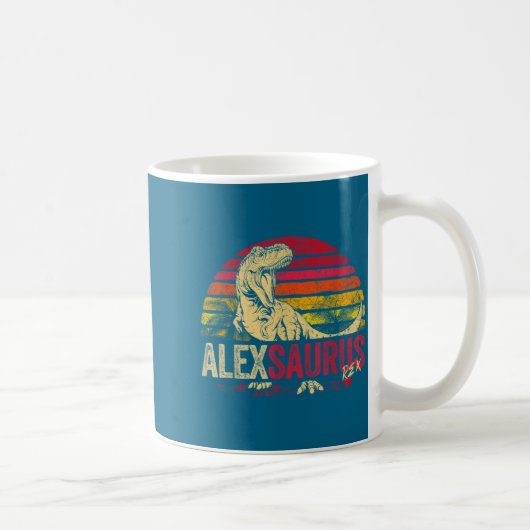 Shirt Alex Saurus Dinosaur Rex Name Kaffeetasse (Rechts)