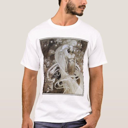 Shirt: Alphonse (Alfons) Mucha Illustration T-Shirt (Vorderseite)
