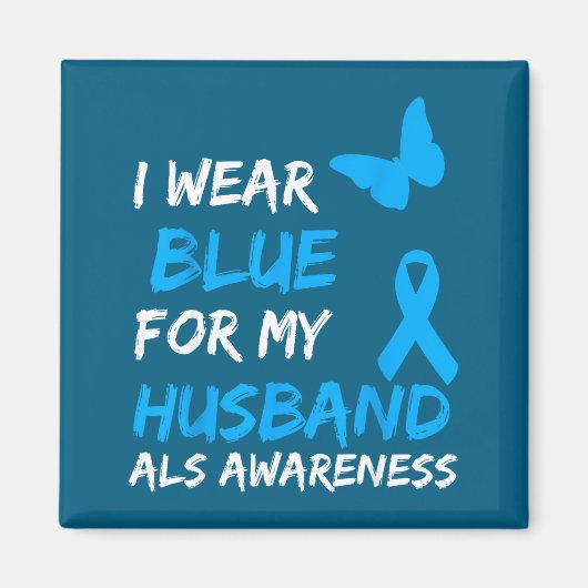 Shirt ALS Bewusstsein Blau Ehemann Magnet (Vorne)
