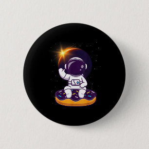Shirt Astronaut Gesamtsonnenfinsternis Donut Button