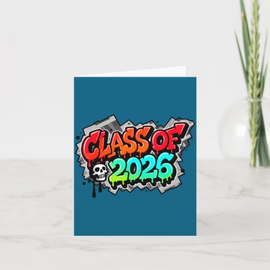 Shirt Class Graduation Graffiti Streetwear Drip Karte (Vorderseite)