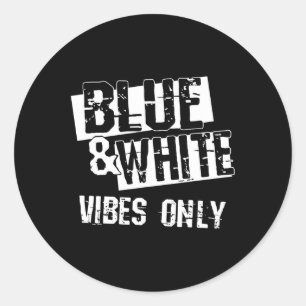 Shirt der Blue and White Game Day Group für High S Runder Aufkleber