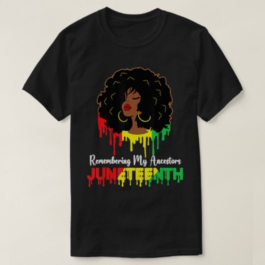 Shirt der Juneteste Frauen Afrikanische Amerikanis (Design vorne)