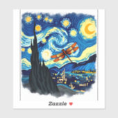 Shirt der künstlerischen Libelle Starry Night Drag Aufkleber (Blatt)