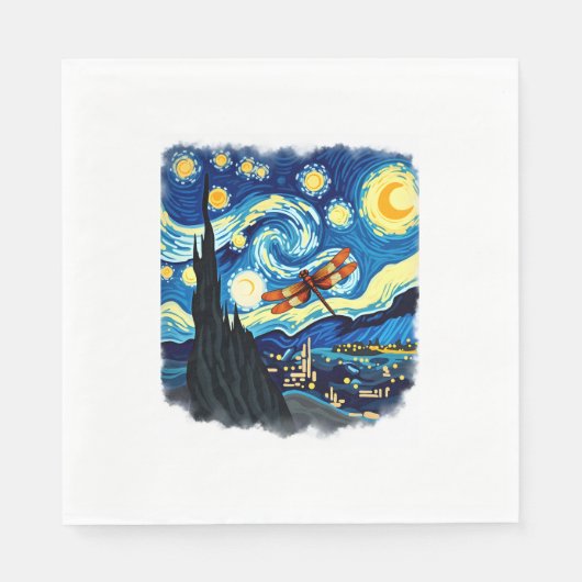 Shirt der künstlerischen Libelle Starry Night Drag Serviette (Vorderseite)