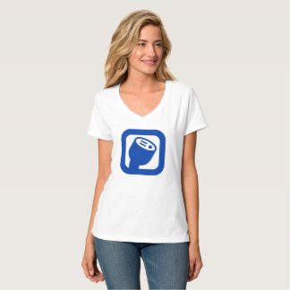 Shirt der V-Hals der PlugShare Logo-Frauen