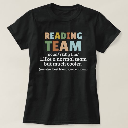 Shirt des Teams lesen, Shirt buchen, Lehrer lesen (Design vorne)