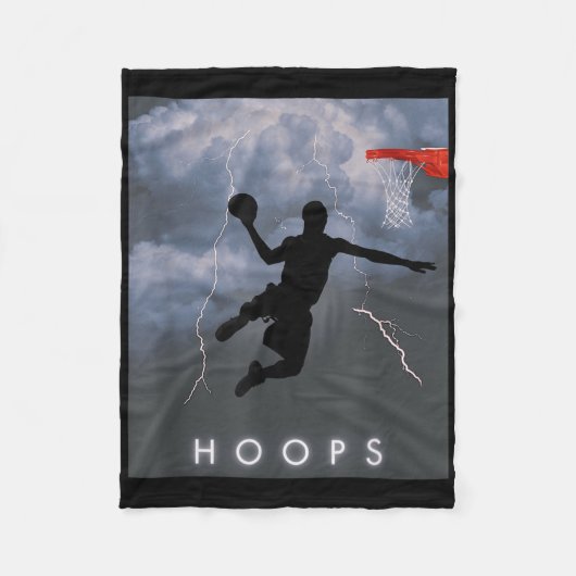 Shirt "Electric Dunk Storm Basketball Hoops" Fleecedecke (Vorderseite)