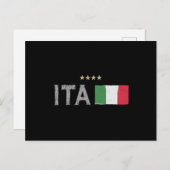 Shirt-Fahne für den Fußball in Italien Postkarte (Vorne/Hinten)