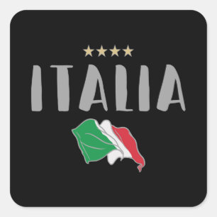 Shirt-Fahne für den Fußball in Italien Quadratischer Aufkleber