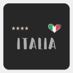 Shirt-Fahne für den Fußball in Italien Quadratischer Aufkleber