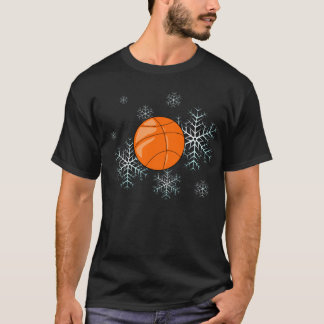 Shirt - Feiertags-Schneeflocke-Basketball