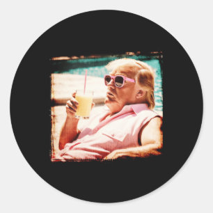 Shirt Funny Vintag Pina Colada Trump Felon 2024 Runder Aufkleber