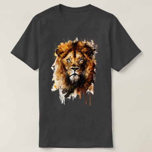 Shirt für coole Löwenkopfdesign Wasserfarben Lion (Design vorne)