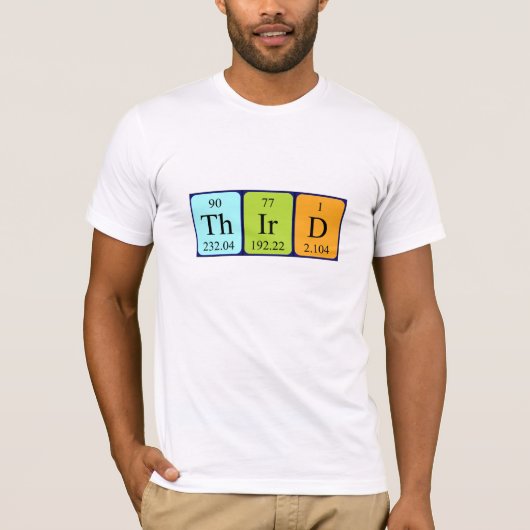 Shirt für den dritten periodischen Tabellennamen (Vorderseite)