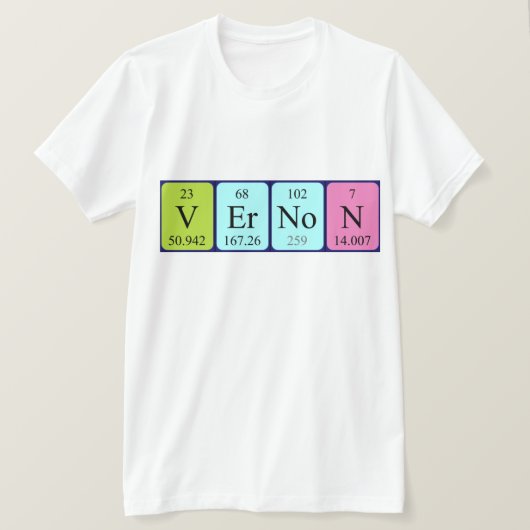 Shirt für den periodisch wiederkehrenden Tabellenn (Design vorne)