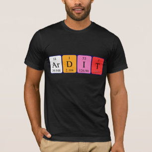 Shirt für den periodischen Tabellennamen