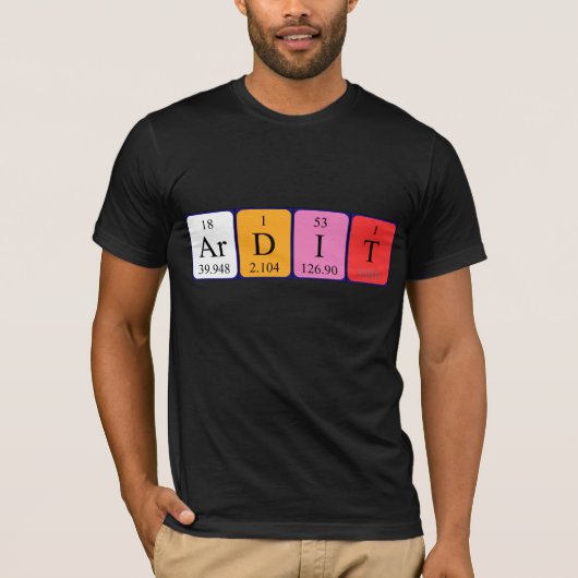 Shirt für den periodischen Tabellennamen (Vorderseite)