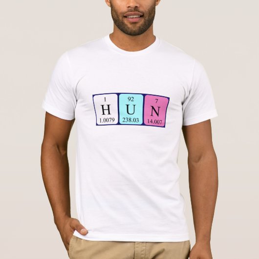 Shirt für den periodischen Tabellennamen (Vorderseite)