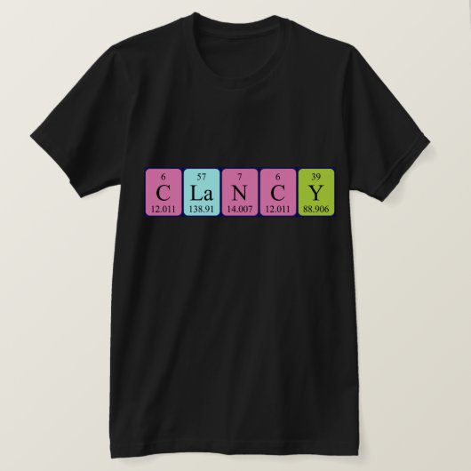 Shirt für den periodischen Tabellennamen (Design vorne)