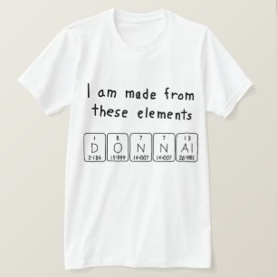 Shirt für die periodische Tabellenbezeichnung Donn