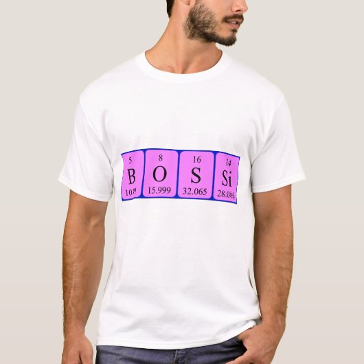 Shirt für die periodische Tischbezeichnung der Bos (Vorderseite)