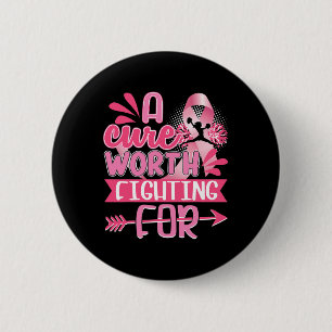 Shirt für gespenstische Brustkrebserkrankungen Ros Button