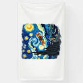 Shirt für künstlerische Libelle Van Gogh Starry Ni Banner (Vertikal)