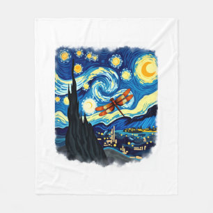 Shirt für künstlerische Libelle Van Gogh Starry Ni Fleecedecke