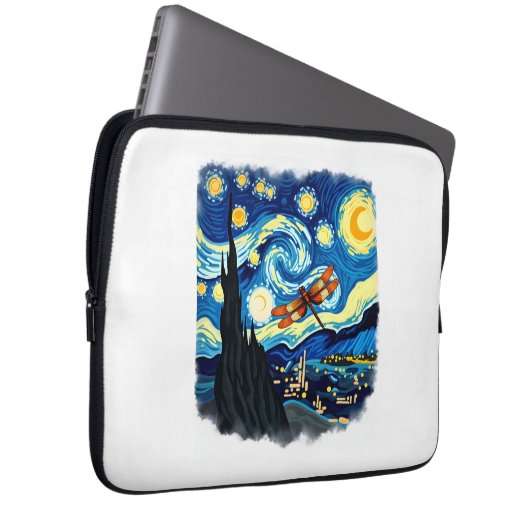 Shirt für künstlerische Libelle Van Gogh Starry Ni Laptopschutzhülle (Vorne Rechts)