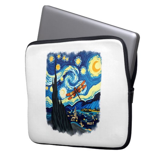 Shirt für künstlerische Libelle Van Gogh Starry Ni Laptopschutzhülle (Vorderseite Links)