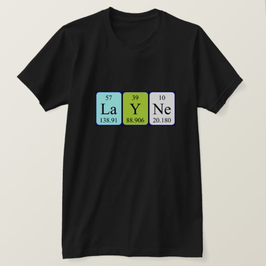 Shirt für Layouteperiodische Tabellennamen (Design vorne)