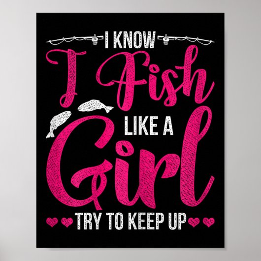Shirt für Mädchen Fisch B Fischerei Poster (Vorne)