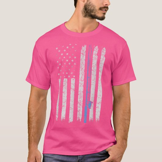 Shirt für Männer Junge Fischen American Fla (Vorderseite)
