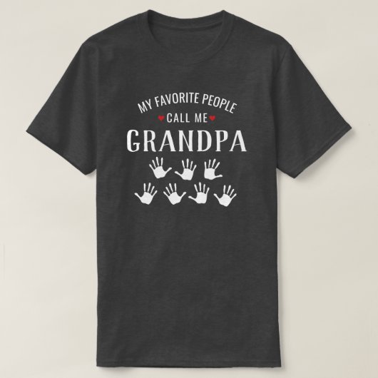 Shirt für Opa oder Oma 7 Großkinder Handprint (Design vorne)
