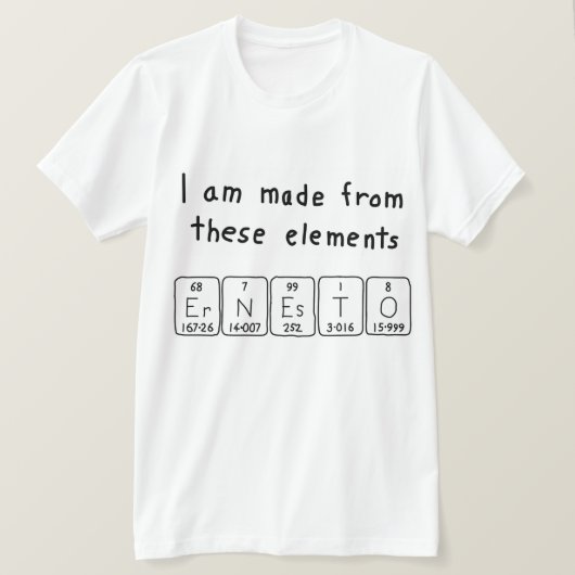 Shirt für periodische Tabellennamen (Design vorne)