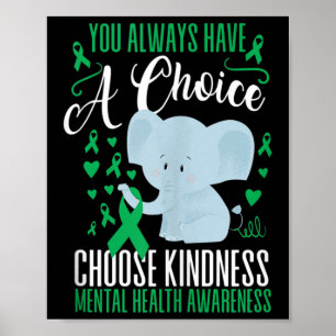 Shirt für psychische Gesundheit - Green Ribbon Blu Poster