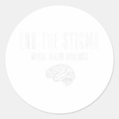 Shirt für psychische Gesundheit - Grünes Ende der Runder Aufkleber (Vorderseite)