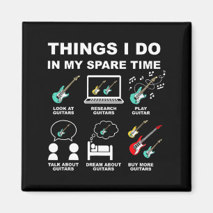 Shirt Gitarre Dinge Freizeit Spielen Magnet