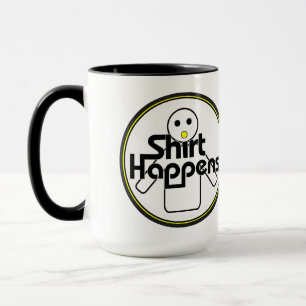 Shirt Happens Funny Black, White & Yellow Tasse