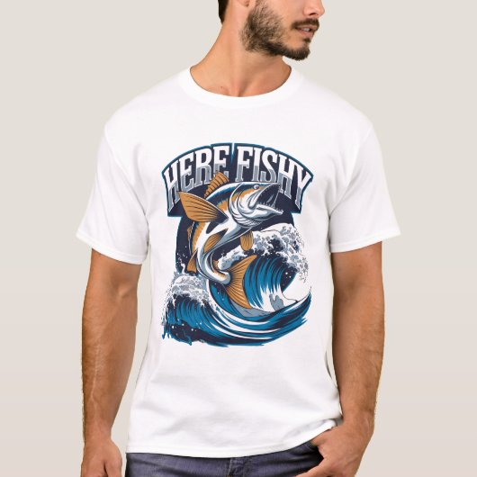 Shirt Here-Fishy Graphic Funny Funny T - Shirt (Vorderseite)