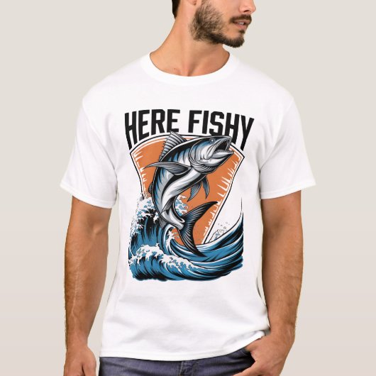 Shirt Here-Fishy Graphic Funny Funny T - Shirt (Vorderseite)