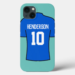 Shirt in blau mit Name und Nummer Case-Mate iPhone Hülle