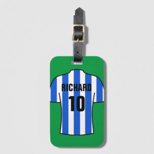 Shirt in Blau und Weiß Streifen Gepäckanhänger