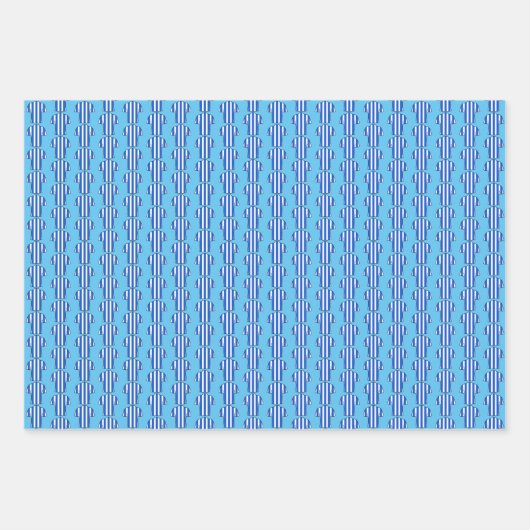Shirt in Blue Stripes Geschenkpapier Set (Vorderseite)