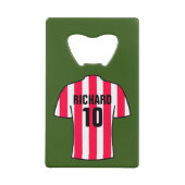 Shirt in Rot und Weiß Streifen Geldbeutel Flaschenöffner (Vorderseite)