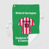 Shirt in Rot und Weiß Streifen Golfhandtuch (Insitu)