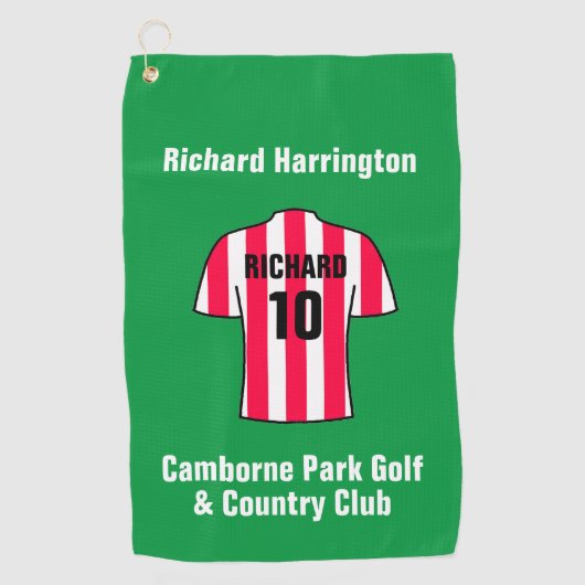 Shirt in Rot und Weiß Streifen Golfhandtuch (Vorderseite)