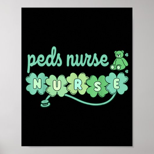Shirt Kinderkrankenschwester St Patricks Day Poster (Vorne)