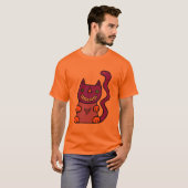 Shirt - lila Katze Halloweens (Vorne ganz)